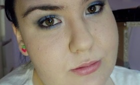 Royal Blue Smokey Eyes With A Pop Of Purple