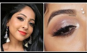 #9DAYSOFMAKEUP | Shimmering WHITE Simple Eyemakeup For Navratri/Indian Festivals | Stacey Castanha