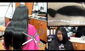 Silk Press on Thick hair! BIG CHOP! 14 INCHES GONE!