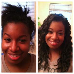 Before and after hair and makeup
