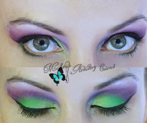 Cairns Makeup Artist Green and Purple Look