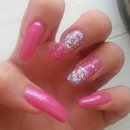 Pink and silver glitter