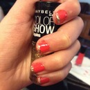 coral and gold glitter