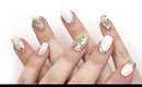 WHITE AND GOLD GEL NAIL TUTORIAL