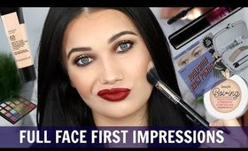 FULL FACE FIRST IMPRESSIONS | BROWS, FOUNDATION, CONCEALER, EYESHADOW, MASCARA