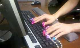 Typing with BellaGemaNails 12D