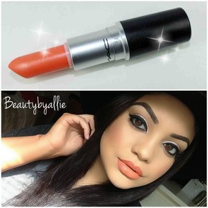 Loving this tangerine dream lipstick by Mac with an easy makeup look 