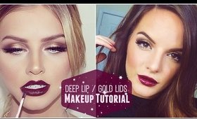 Deep Lips / Gold Lids | Makeup Tutorial