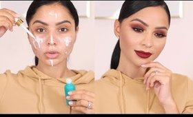 FALL MATTE MAKEUP + SLEEK LOW PONY HAIR TUTORIAL | Diana Saldana