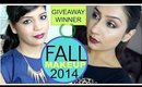 Fall Makeup Blue Gold Eye Makeup Collaboration with Makeupwithraji + Fall Outfit+ Giveaway Winner