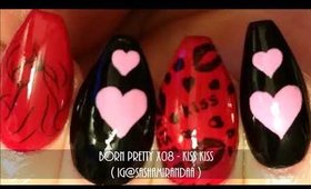 Born Pretty X08   Kiss Kiss Nail Art