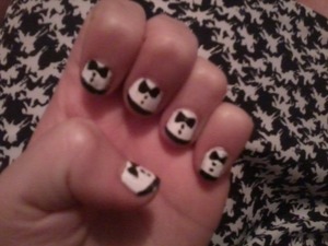 My version of the tuxedo nails :) adorable:)

