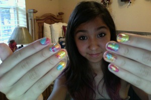 I just finished doing my tie-dye nails and they came out great! 
Just use fun bright nail colors, a bowl or cup of temperature room water, and pop dots of nail polish into the water on top of each other, it should create a target like image, each color poking out. Just make sure you put tape around your nails so you're fingers aren't coated in polish once you dip them in your design:) You can also use a toothpick to hand make designs on the polish. And don't forget the top coat!