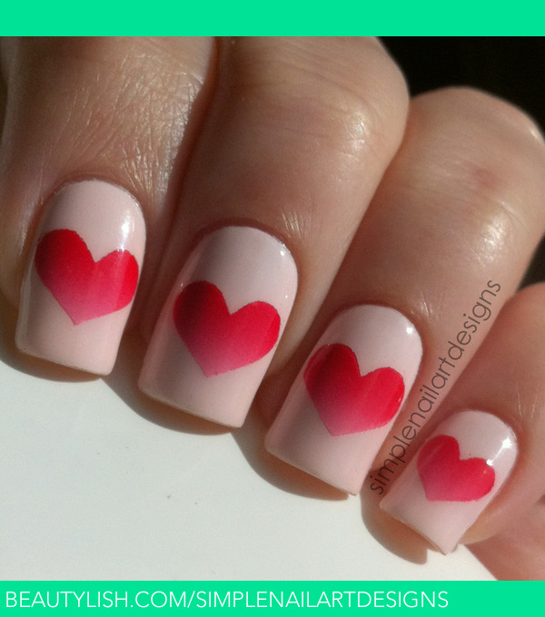 Gradient Heart Nails | simplenailartdesigns s.'s (simplenailartdesigns ...