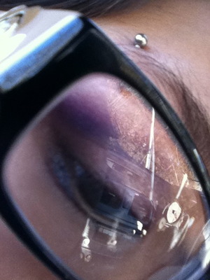 Purple everyday makeup for glasses <3