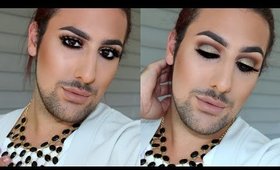 GOLD Glitter Cut Crease Makeup Tutorial | Brandon Nitti