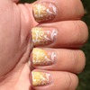 Double Stamped Yellow Gradient Tip Nails