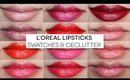 L'Oreal Lipstick Swatches | Makeup Declutter