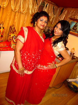 My Mum and I 
I'm her hair dresser and makeup artist 
=)