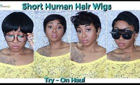 6 SHORT WIGS UNDER $20  TRY- ON HAUL  ☆ I Spent $100 on Short Human Hair Wigs!  🕊🔥