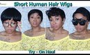 6 SHORT WIGS UNDER $20  TRY- ON HAUL  ☆ I Spent $100 on Short Human Hair Wigs!  🕊🔥