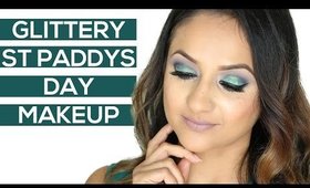 Glittery St Paddys Day Makeup 2017