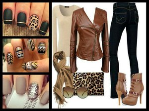 cheetah outfit, I really like the nails! 