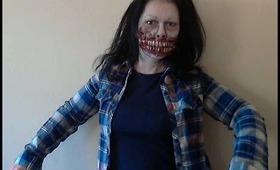 ZOMBIE WITH EXPOSED TEETH MAKE UP TUTORIAL