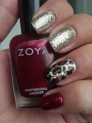 Gold and Red Leopard Print. Got this idea off a picture from pintrest but cannot find the original picture now :( 