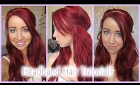 Easy Hairstyle For Spring | Curly Headband Hair Tutorial (For School)