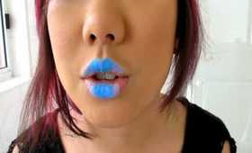 tutorial: blue ombre lip
