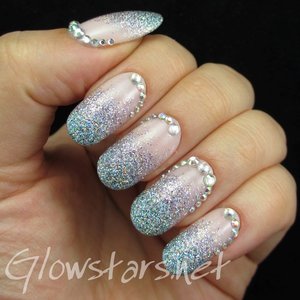Read the blog post at http://glowstars.net/lacquer-obsession/2014/12/a-rhinestoned-glitter-gradient/
