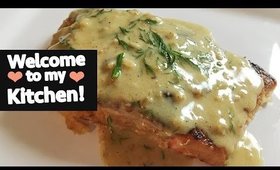 Pan Seared Salmon w/ Dill Creme Sauce | My Favorite Recipe!