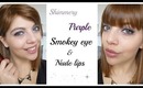Romantic & Elegant: Smokey purple eye makeup & nude lip
