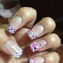 polka dots cute bow nails 