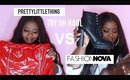 ♡ Fashion Nova VS. PrettyLittleThing ? TRY ON HAUL + SIZE