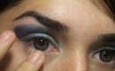 Makeup tutorial: using green,blue, and purples