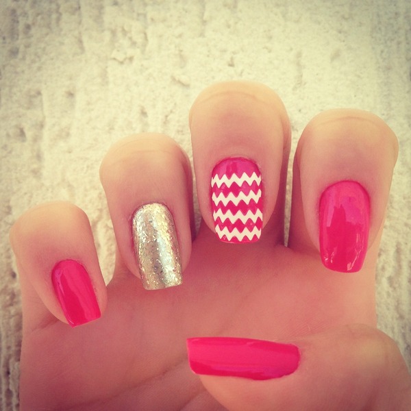 Pink, White Stripes n' Gold! | Bruna V.'s Photo | Beautylish