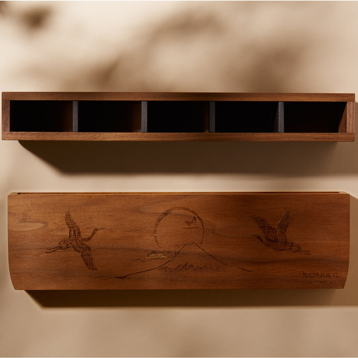 Sonia G. Cranes Over Mt. Fuji Wooden Brush Holder | Beautylish