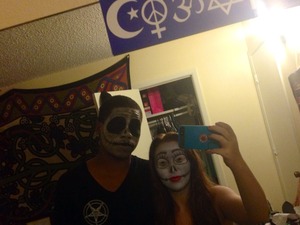 Me and my boo I had a hard time with his make up but next year will be even better :)