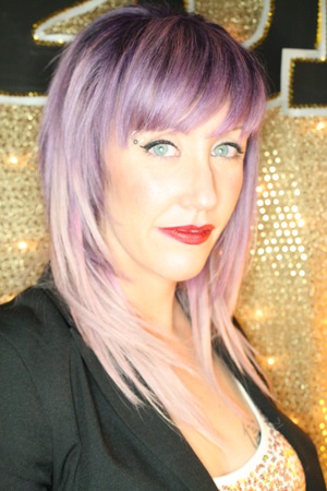 Purple ombre layered hair