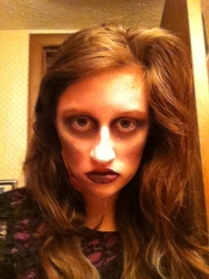 I was experimenting zombie makeup for an art project. First attempt. Any advice? 