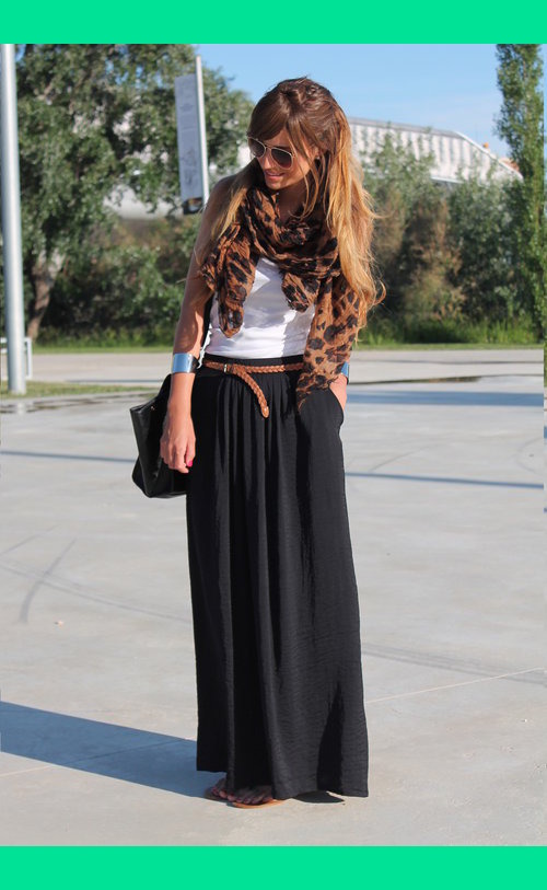 Side Split High-waisted Black Maxi Skirt | Whirl W.'s Photo ...