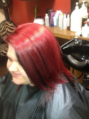 Red to black ombré 
