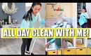 ALL DAY CLEAN WITH ME!  CLEAN, COOK + ORGANIZE WITH ME!