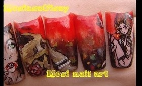 Halloween skull nail art - zdobienie paznokci na halloween