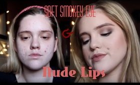 Soft Smokey Eyes + Nude Lips Makeup Tutorial - Makeup By K-Flash