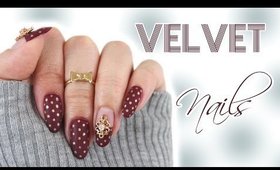 Last Minute Christmas Nails | Velvet Polka Dots ♡