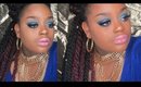 BOLD Blue Eyeshadow & GLITTER Look using MAC, Violet voss glitter & MORE