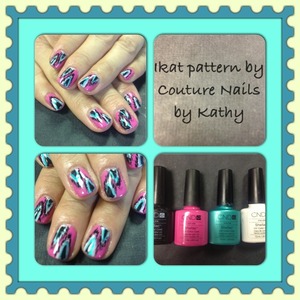 Ikat design with Shellac